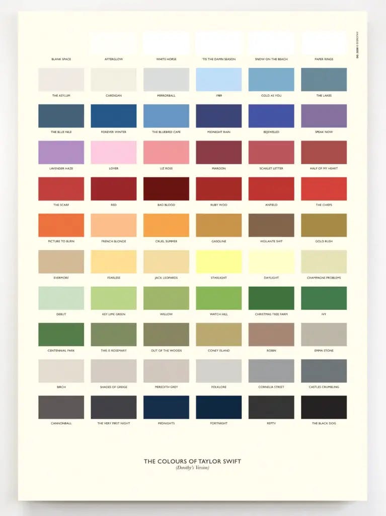 Album artwork for The Colours of Taylor Swift - Special Edition by Dorothy Posters
