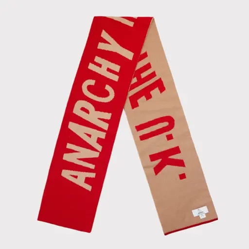 Album artwork for Sex Pistols- Anarchy In The UK Scarf (Red & Camel) by Hades Knitwear