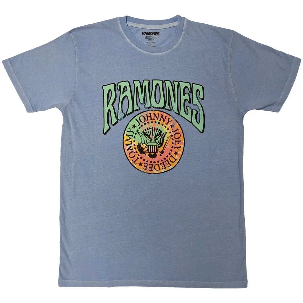 Album artwork for Unisex T-Shirt Crest Psych Light Blue Pigment Wash by Ramones