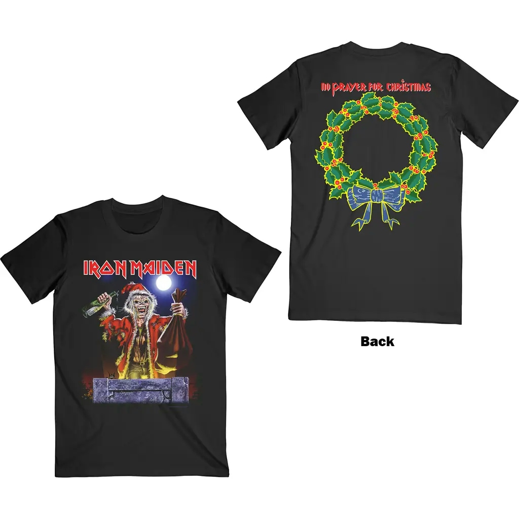 Album artwork for Iron Maiden Unisex T-Shirt: No Prayer For Christmas (Back Print)  No Prayer For Christmas Short Sleeves by Iron Maiden