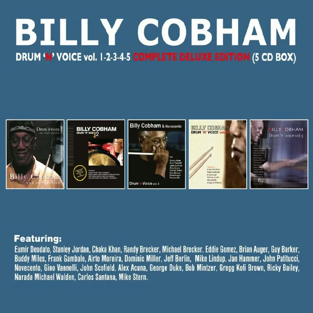 Album artwork for Drum 'n' Voice, Vols. 1 to 5 (Complete Deluxe Edition Five CD Box Set) by Billy Cobham