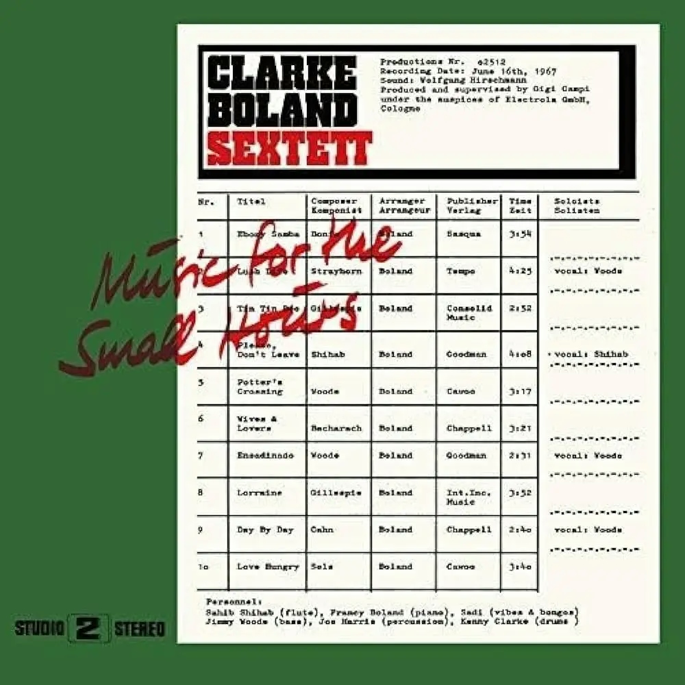 Album artwork for Music For The Small Hours by Clarke-Boland Sextett